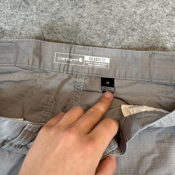 Carhartt Cargo Shorts Mens Size 34 Gray Relaxed Fit Ripstop Utility Workwear - Picture 5 of 5